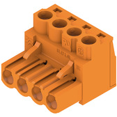 Weidmuller-1943600000 Steckverbinder, Klemmenblöcke Conn Plug-in Terminal Block F 4 POS 5.08mm Screw RA Cable Mount 20A Box