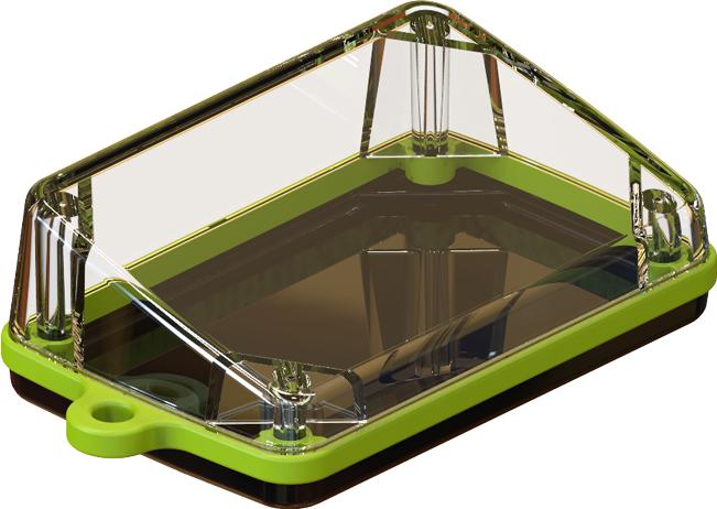 Serpac Electronic Enclosures-CXL61SD-CLBK-A-NG Kästen, Gehäuse und Gestelle Black Polycarbonate Flange Mount Sloped Waterproof Pendant Enclosure with Looped Neon Green Seal <h4><strong>CALIFORNIA PROPOSITION</strong> ⚠️<strong>65 WARNING</strong>⚠️</h4>