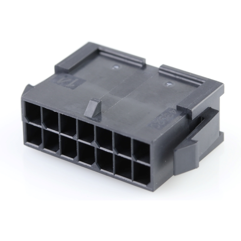 Molex-43020-1400 Connector Discrete Wire Housing Conn Housing M 14 POS 3mm Crimp ST Panel Mount Black Micro-Fit 3.0™ Bag
