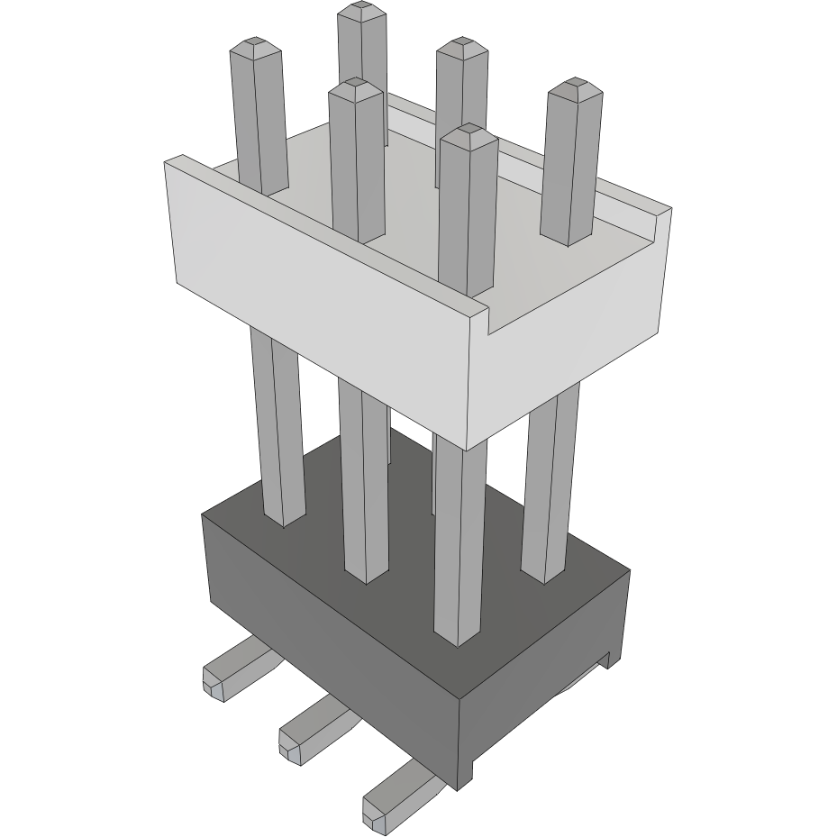 Samtec-HW-03-15-T-D-475-SM Embases de raccordement et réceptacles PCB Conn Board Stacker HDR 6 POS 2.54mm Solder ST Top Entry SMD Layer