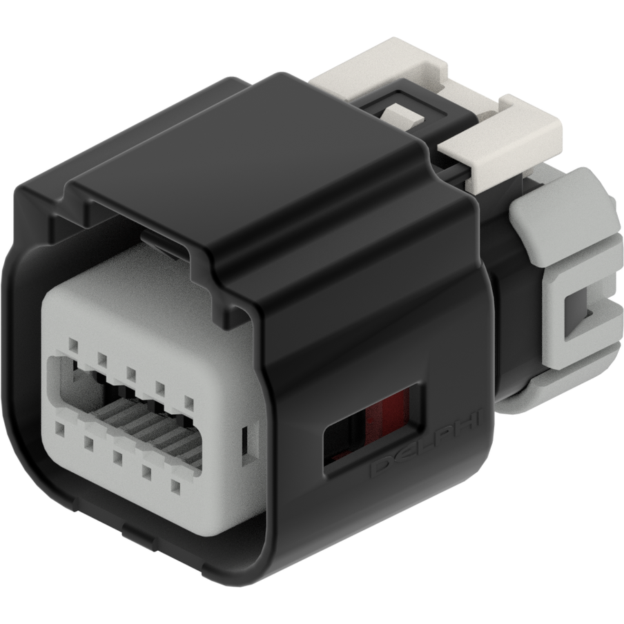 Delphi-35238921 Einzeladersteckverbinder, Gehäuse Conn Housing F 10 POS 2.54mm Crimp ST Cable Mount Black