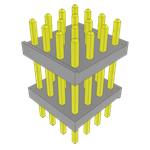 Conn Board Stacker HDR 16 POS 2mm Solder ST Top Entry Thru-Hole Bulk