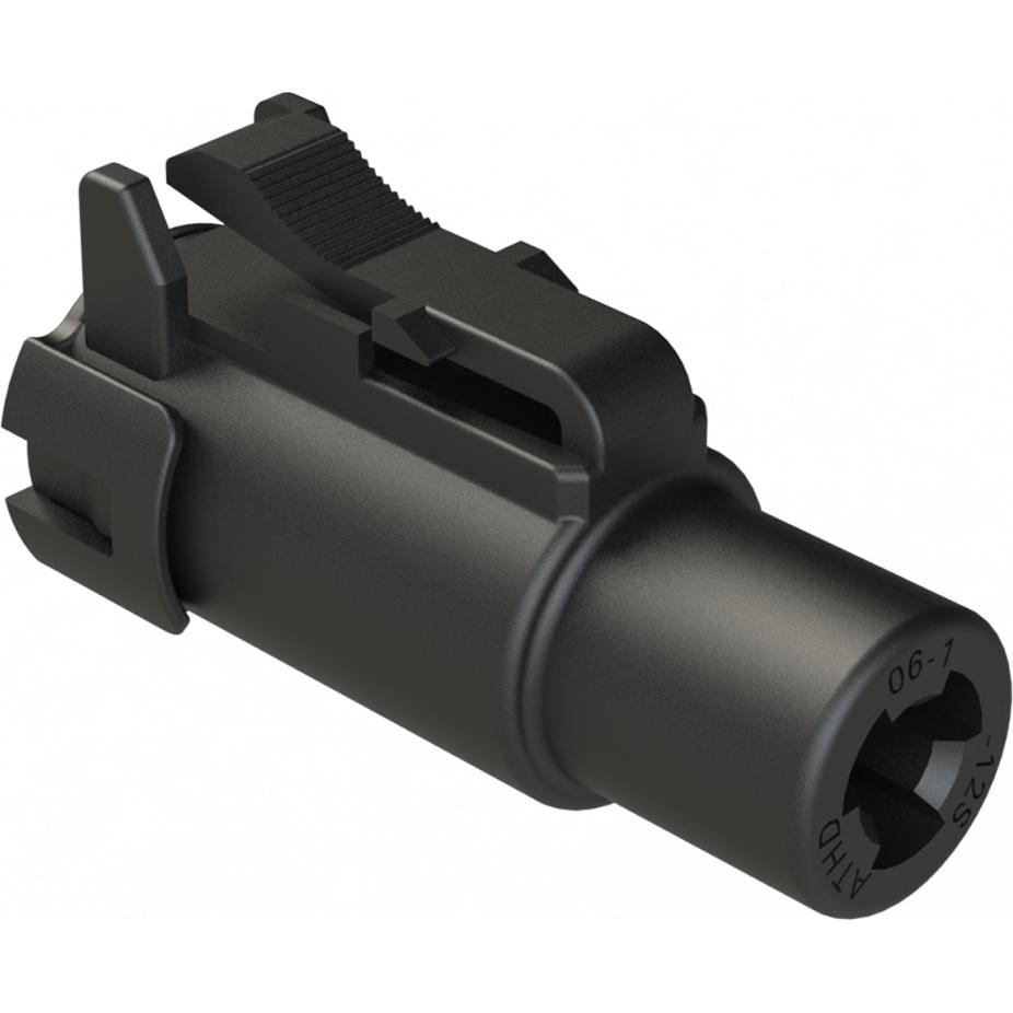 Amphenol-ATHD06-1-12S-E003 Einzeladersteckverbinder, Gehäuse Conn Housing PL 1 POS Crimp ST Cable Mount Black