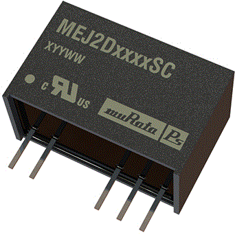 Murata Power Solutions-MEJ2D1209SC Convertidor de CC a CC y módulo del regulador de conmutación Module DC-DC 12VIN 2-OUT -9V/9V -0.111A/0.111A 2W 5-Pin SIP Module