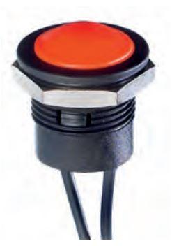 Apem Components-IAR5F1200 Druckknopfschalter Switch Push Button N.O./N.C. SPDT Round Plunger 2A 24VDC Wire Lead Panel Mount