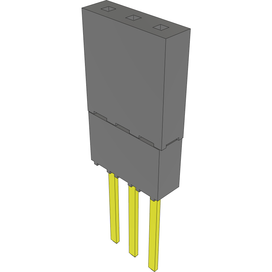 Samtec-ESW-103-24-G-S Steckverbinderleisten und Leiterplattenbuchsen Conn Elevated Socket SKT 3 POS 2.54mm Solder ST Top Entry Thru-Hole Bulk