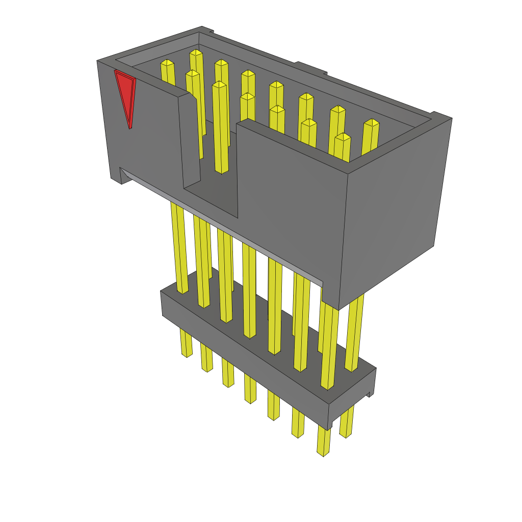 Samtec-ZSS-107-05-S-D-850 Steckverbinderleisten und Leiterplattenbuchsen Conn Elevated Shrouded Header HDR 14 POS 2.54mm Solder ST Top Entry Thru-Hole Layer