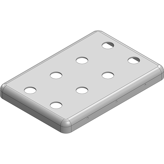 Masach Tech-MS345-10CP-NS null 35.1 x 23.9 x 3.3mm Two-piece Drawn-Seamless RF Shield/EMI Shield COVER Perforated (Nickel-Silver)