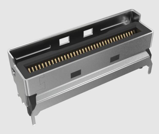 Amphenol Communications Solutions-G97V22322HR Conector de borde de tarjeta Conn Card Edge F 74 POS 0.6mm Solder ST SMD T/R