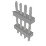 Conn Board Stacker HDR 4 POS 2mm Solder ST Top Entry Thru-Hole Bulk
