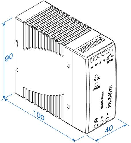 Altech Corporation-PS-S4024 Alimentazione da CA a CC AC/DC Power Supply Single-OUT 24V 1.7A 40.8W 9-Pin