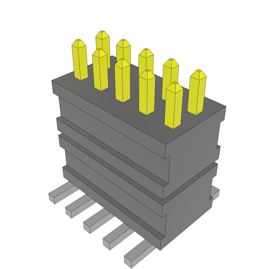 Samtec-FW-05-03-L-D-225-065 Steckverbinderleisten und Leiterplattenbuchsen Conn Board Stacker HDR 10 POS 1.27mm Solder ST Top Entry SMD FLEX STACK™ Tube