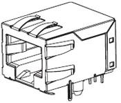 Molex-0440500005 Steckverbinder, Telefon und Telekommunikation Conn RJ-45 F 8 POS 2.54mm Solder RA Thru-Hole 8 Terminal 1 Port Cat 5 Tray
