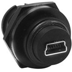 Conxall-DCP-USBNB-USBN Connector USB Conn Mini USB 2.0 Type B RCP 5 POS 2.01mm Solder ST Panel Mount 6 Terminal 1 Port