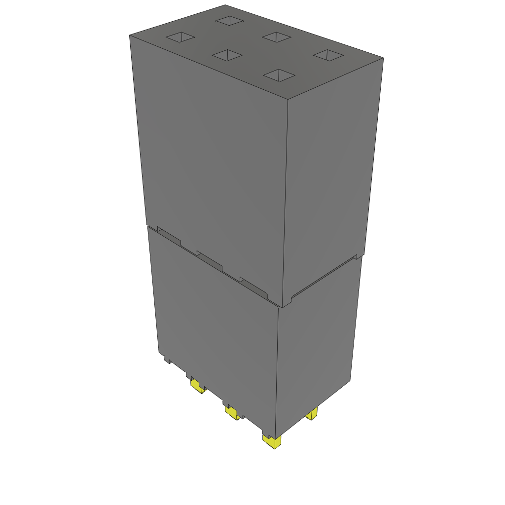 Samtec-ESW-103-33-G-D Steckverbinderleisten und Leiterplattenbuchsen Conn Elevated Socket SKT 6 POS 2.54mm Solder ST Top Entry Thru-Hole Bulk