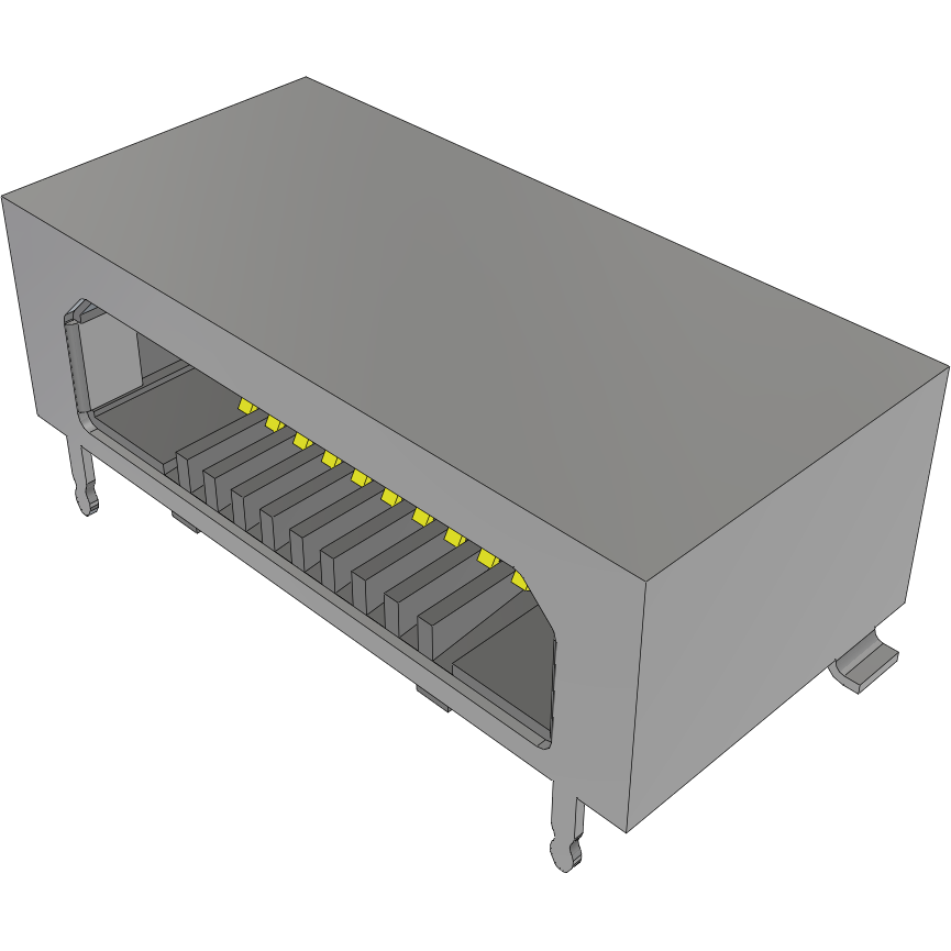 Samtec-FCS8-10-01-L-S-A-FR Connector Telephone and Telecom 0.80 mm High-Speed Cost-Effective Micro Coax Cable, PCB Receptacle