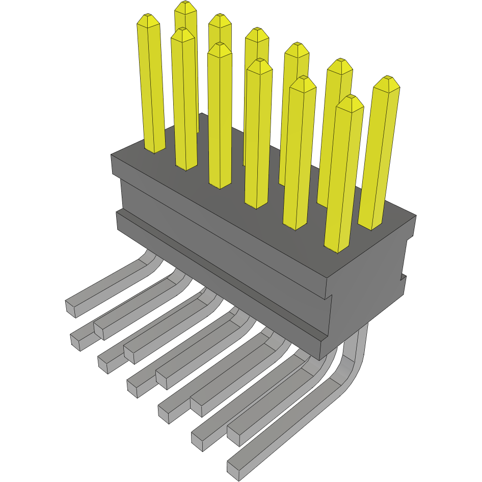Samtec-FTSH-106-04-F-D-RA Steckverbinderleisten und Leiterplattenbuchsen Conn Unshrouded Header HDR 12 POS 1.27mm Solder RA Side Entry Thru-Hole Tube