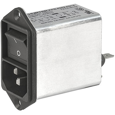 SCHURTER-4302.5313 Module d’admission d’alimentation Power Entry Module Filtered M 3 POS 250VAC 4A Switch ST 1 Port