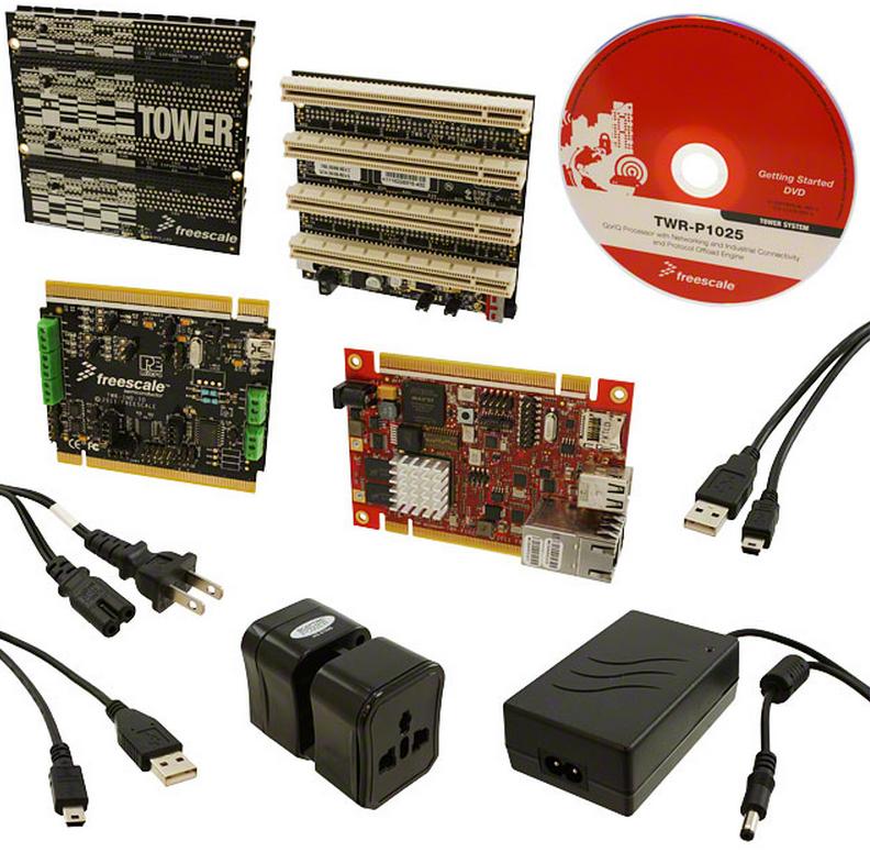 NXP Semiconductors-TWR-P1025-KIT Eingebettete Systementwicklungsboards und -kits P1025 Microprocessor Tower System Kit 533MHz CPU 512MB RAM 64MB NOR Flash Linux BSP/MQX RTOS/QNX RTOS