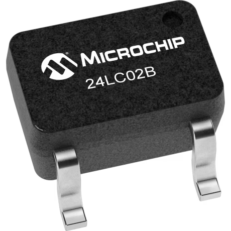 Microchip Technology-24LC02BT-E/LT EEPROM EEPROM Serial-I2C 2K-bit 256 x 8 3.3V/5V 5-Pin SC-70 T/R Automotive AEC-Q100