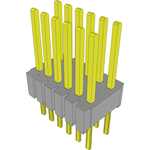 Conn Unshrouded Header HDR 12 POS 1.27mm Solder ST Top Entry Thru-Hole Layer