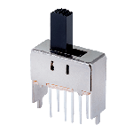 Switch Slide ON ON ON DP3T Raised Slide 0.3A 50VDC 10000Cycles PC Pins Thru-Hole