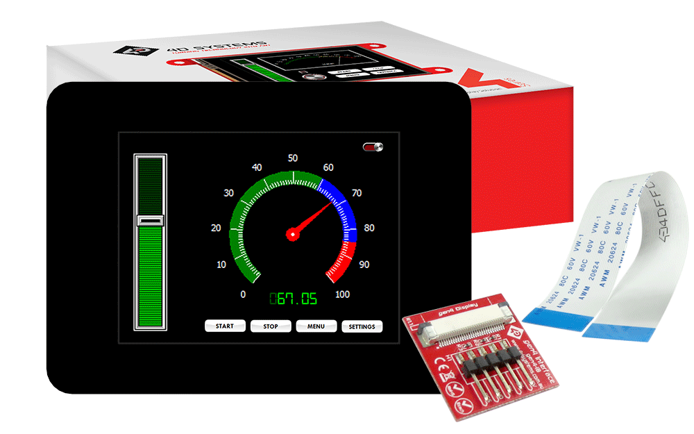 4D Systems-GEN4-ULCD-32D-CLB Modules TFT 3.2", 240x320 pixels, slim Intelligent Display Module with embedded DIABLO16 processor with Cover Lens Bezel