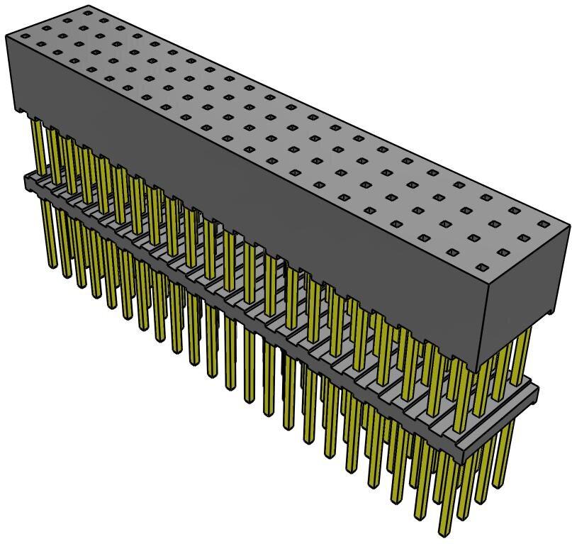 Samtec-ESQT-122-02-M-Q-540 Steckverbinderleisten und Leiterplattenbuchsen Conn Elevated Socket SKT 88 POS 2mm Solder ST Top Entry Thru-Hole Tube