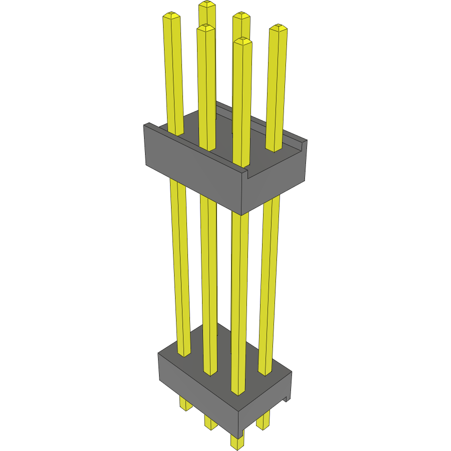 Samtec-DW-03-20-L-D-771 Cabezales del conector y receptáculos PCB Conn Board Stacker HDR 6 POS 2.54mm Solder ST Thru-Hole Bulk
