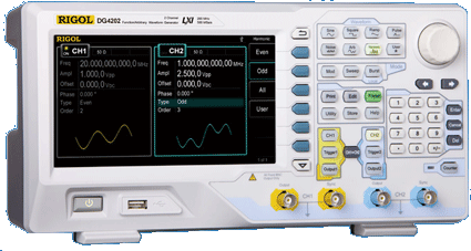 RIGOL Technologies, Inc-DG4162 Signal Generators 160 MHz Arbitrary Function Generator with 7" full color graphical front panel display and LAN & USB interfaces standard