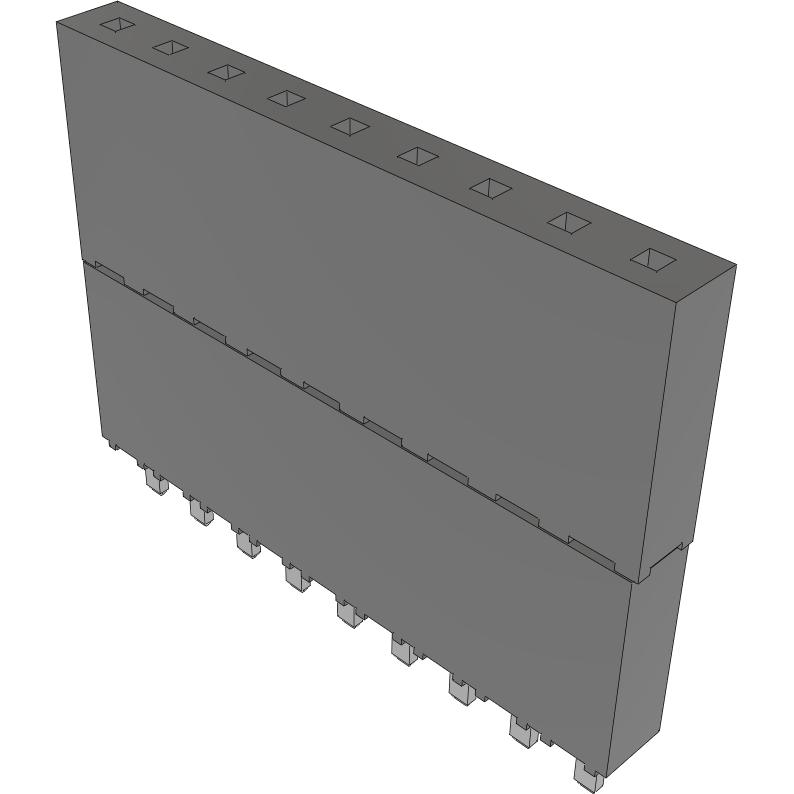 Samtec-ESW-109-33-T-S Steckverbinderleisten und Leiterplattenbuchsen Conn Elevated Socket SKT 9 POS 2.54mm Solder ST Top Entry Thru-Hole Tube