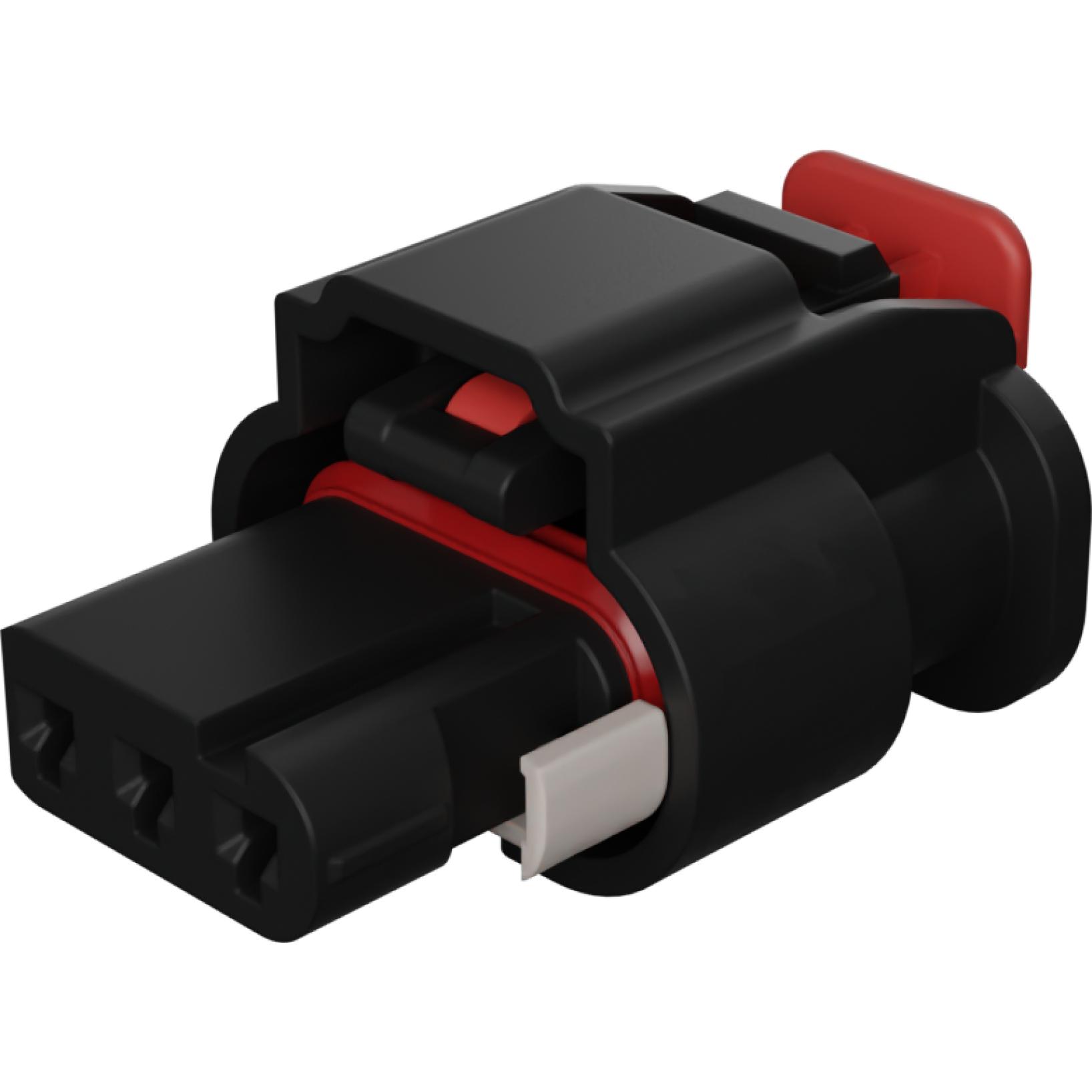 Molex-0349003120 Custodia filo connettore dedicato Conn Housing F 3 POS 4mm Crimp ST Cable Mount Black MXP120™ Bag