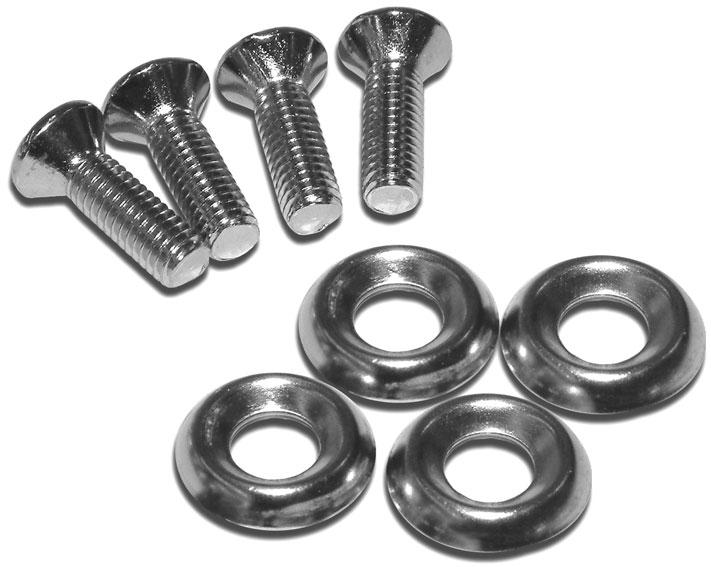 Hammond Manufacturing-1421 null Nickel Plated 10-32 X 0.63" Combo Slot, Phillips Oval Countersunk Head Screws With Steel Cup Washers ( 4 Pack )