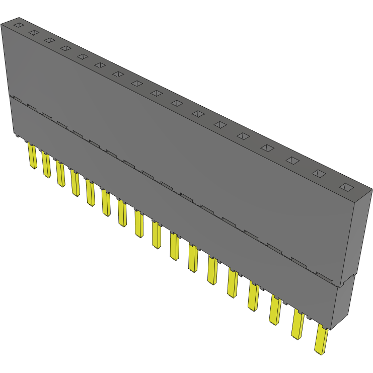 Samtec-ESW-117-48-G-S Steckverbinderleisten und Leiterplattenbuchsen Conn Elevated Socket SKT 17 POS 2.54mm Solder ST Top Entry Thru-Hole Tube