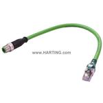 Cable Assembly Round 3m 22AWG RJ-45 to M12 Circular 4 to 4 POS M-M