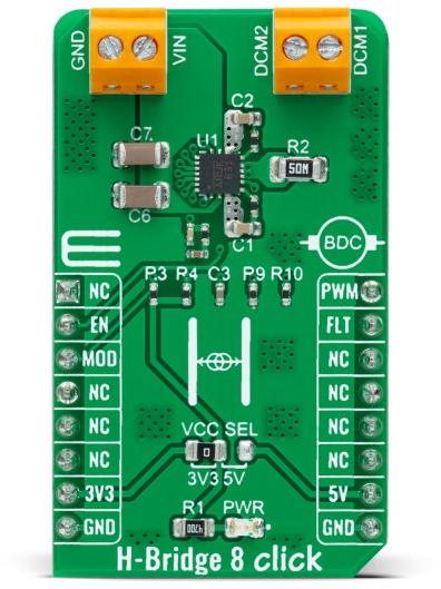 MikroElektronika-MIKROE-4775 Energiemanagement, Entwicklungsplatinen und -kits MP6519 Motion Motor Control Click Board