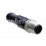 M Series, M12, A Code, Metal, 4A, 05 pins, Male Connector, Male Contact, Straight, Screw Thread, Overmolded, Length 1000mm, IPX8