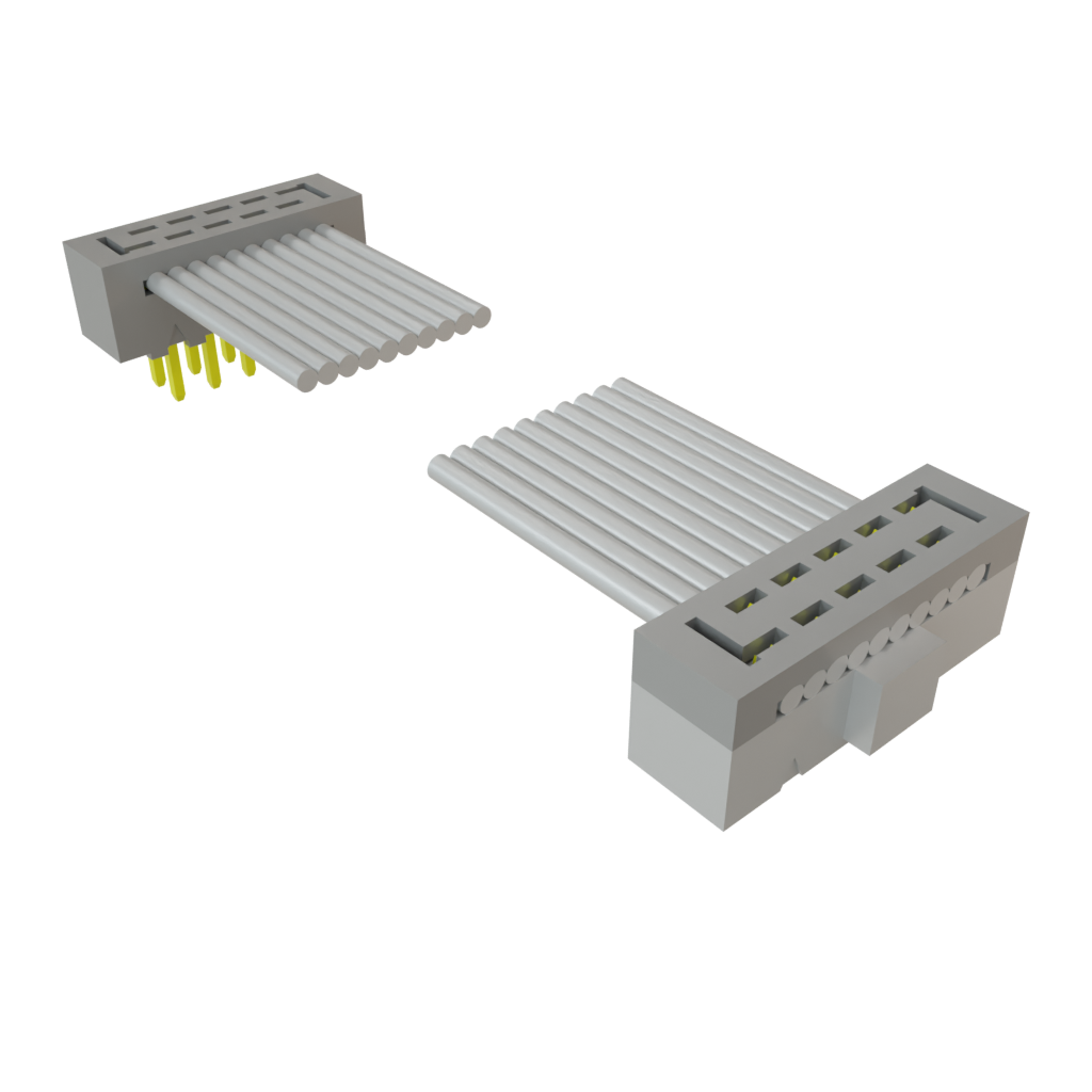 Samtec-TCMD-05-T-12.00-01-N Flachband Kabelbaugruppen Cable Assembly 0.304m 28AWG 1mm 10 to 10 POS IDC Connector to IDC Connector F-M TIGER EYE™ Clamshell