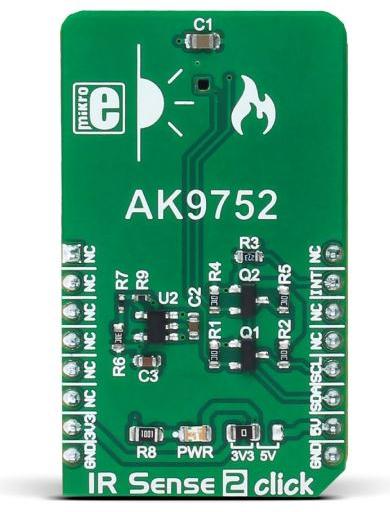MikroElektronika-MIKROE-2966 Placas y kits de desarrollo del sensor AK9752 PIR Sensor Click Board
