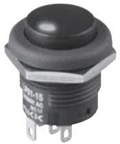 NKK Switches-LP0115CCKW015FA Druckknopfschalter Switch Push Button ON (ON) SPDT Round Button 3A 250VAC 30VDC Momentary Panel Mount Quick Connect/Solder Lug