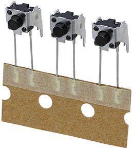 Panasonic-EVQ-PC305K Conmutador táctil Switch Tactile N.O. SPST Round Button PC Pins 0.02A 15VDC 2.6N Thru-Hole T/R