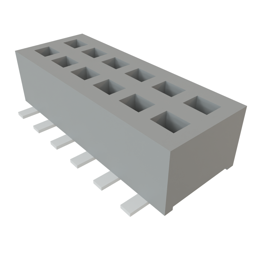 Samtec-CLP-106-02-L-D-BE Cabezales del conector y receptáculos PCB Conn Socket Strip SKT 12 POS 1.27mm Solder ST Bottom Entry SMD TIGER CLAW™ Tube