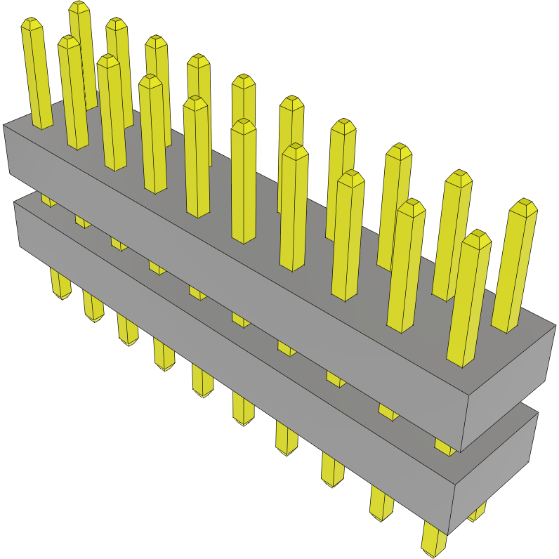 Samtec-TW-10-09-L-D-205-095 Connector Headers and PCB Receptacles Conn Board Stacker HDR 20 POS 2mm Solder ST Top Entry Thru-Hole Bulk