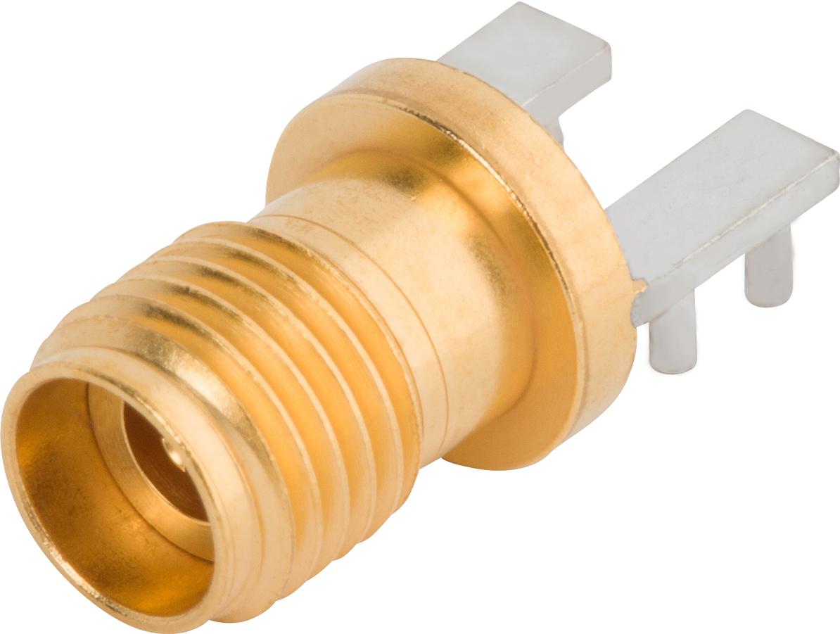 Amphenol-1521-00002-TD RF-Steckverbinder Conn SVK 0Hz to 40GHz 50Ohm Solder ST Edge Mount RCP Gold Over Nickel Bag