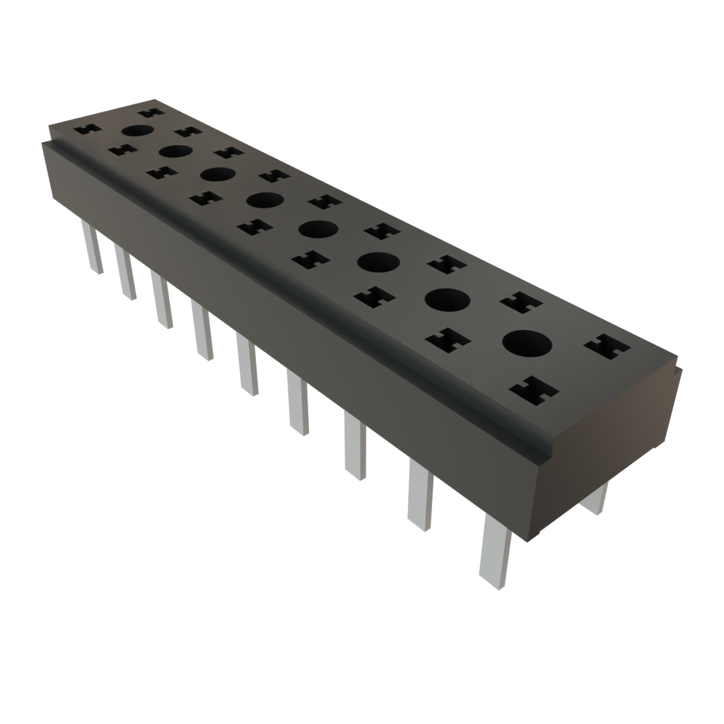 Samtec-CLT-109-01-F-D Steckverbinderleisten und Leiterplattenbuchsen Conn Socket Strip SKT 18 POS 2mm Solder ST Top Entry Thru-Hole TIGER CLAW™ Tube