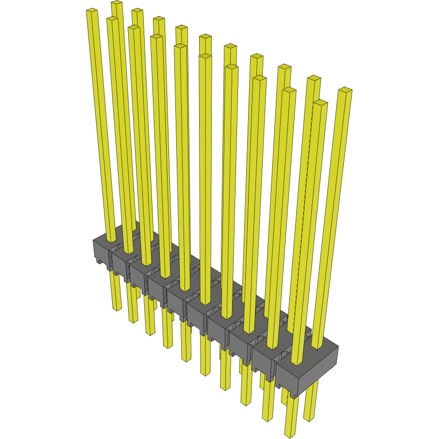 Samtec-HMTSW-110-13-S-D-890 Cabezales del conector y receptáculos PCB Conn Unshrouded Header HDR 20 POS 2.54mm Solder ST Top Entry Thru-Hole Bulk