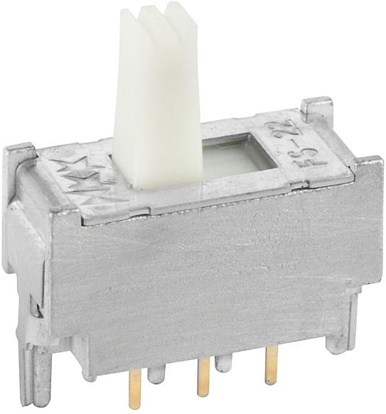 NKK Switches-FS22AAP Interruttore a slitta Switch Slide ON None ON DPDT Extended Top Slide 0.1A 28VAC 28VDC 0.4VA 1000Cycles PC Pins Thru-Hole