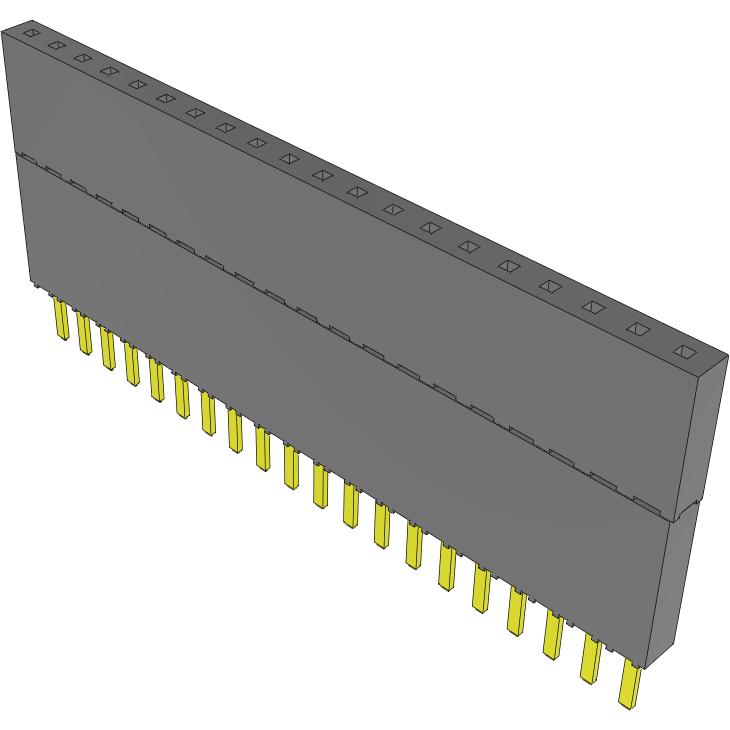 Samtec-ESW-120-69-G-S Steckverbinderleisten und Leiterplattenbuchsen Conn Elevated Socket SKT 20 POS 2.54mm Solder ST Top Entry Thru-Hole Tube