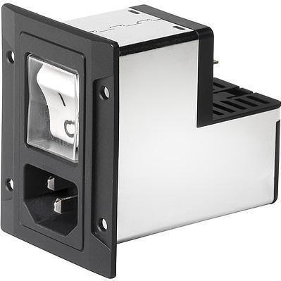 SCHURTER-3-118-974 Spannungsversorgungseingangsmodule Power Entry Module Filtered M 3 POS 250VACVAC 10A Switch ST 1 Port