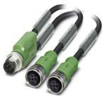 PHOENIX CONTACT-1699766/PUR/.6 Cable Assembly Other Sensor/actuator cable, 3-position, Variable cable type, Plug straight M12, A-coded, on Socket straight M12, A-coded and Socket straight M12, A-coded, cable length Free input (0.2 . 40.0 m)